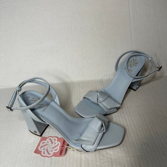 NWT Sam & Libby Size 10 Light Blue Bow Vamp Jordan High Heel Strappy Sandal - Picture 5 of 13